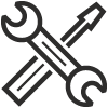 Wrench and screwdriver icon